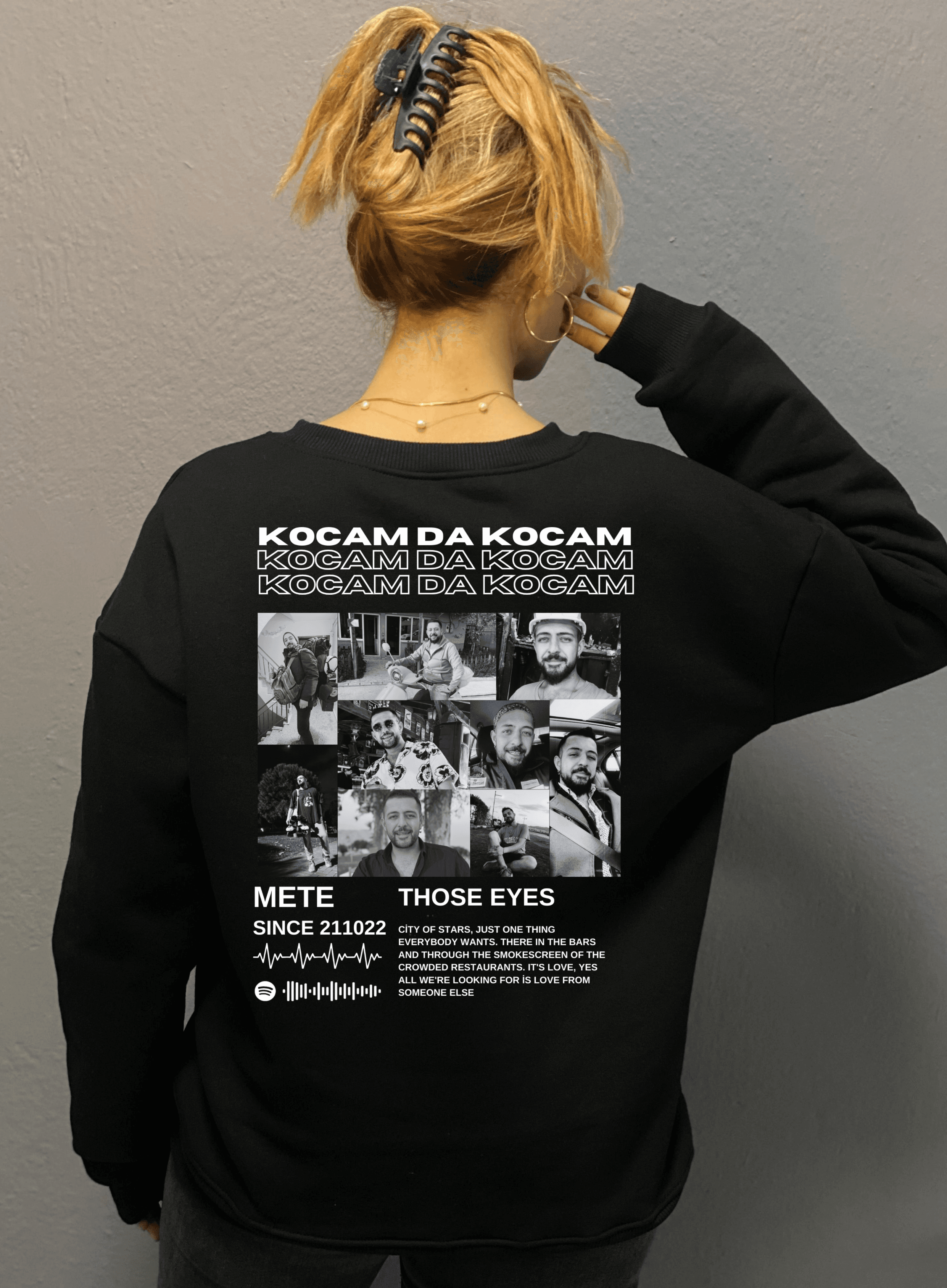 Kocam Da Kocam Kişiye Özel Tasarım 3 İplik Şardonlu Oversize Sweatshirt