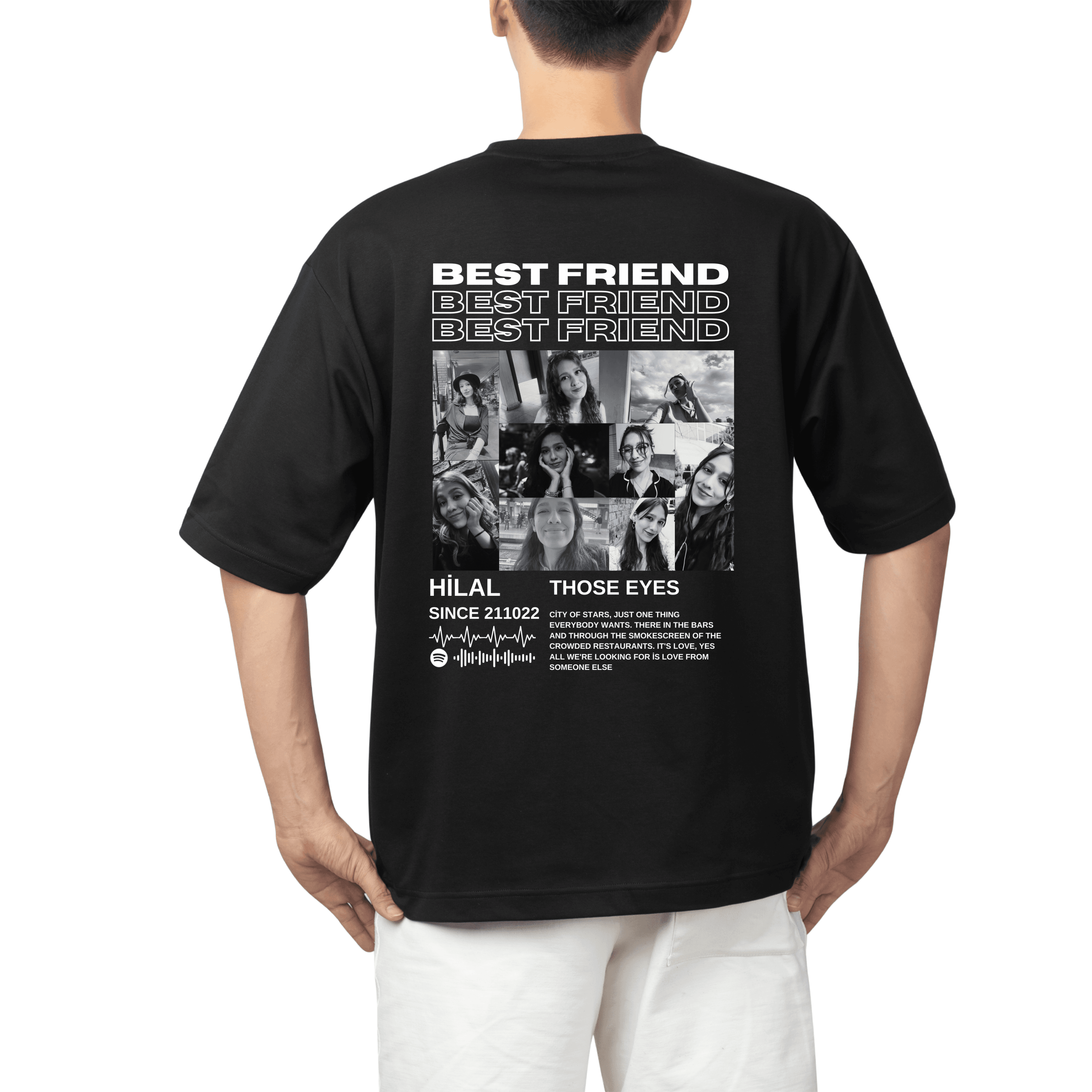 Bestfriend Kişiye Özel Tasarım Oversize T-Shirt