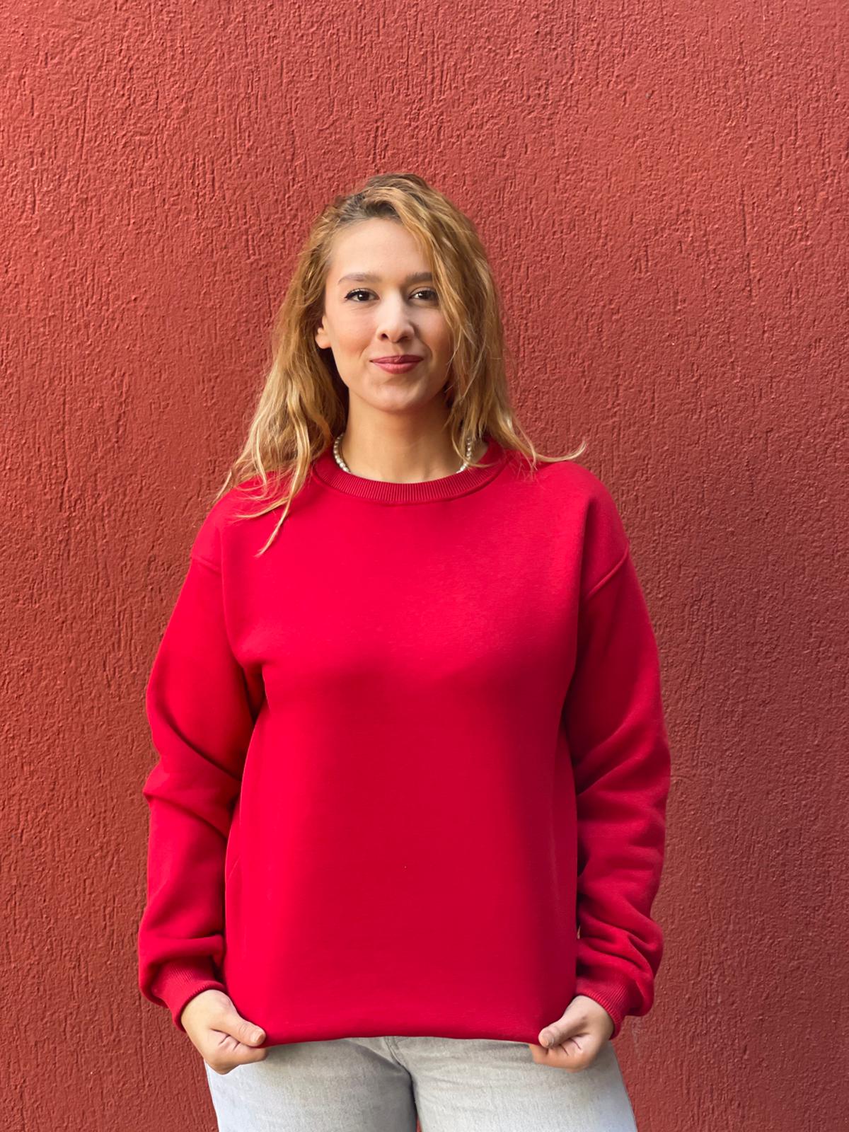 Kırmızı Renkli Sweat 