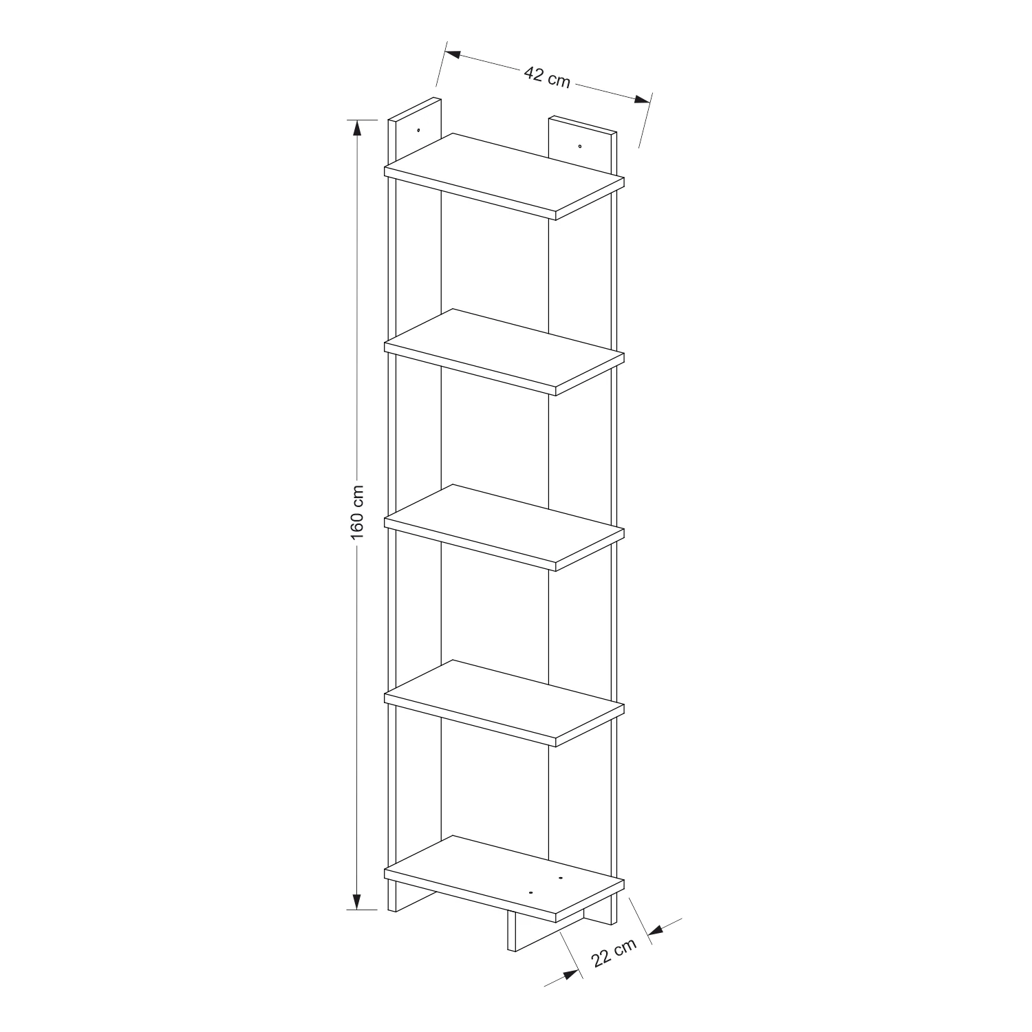 Unika Modern Dekoratif Köşe Kitaplık
