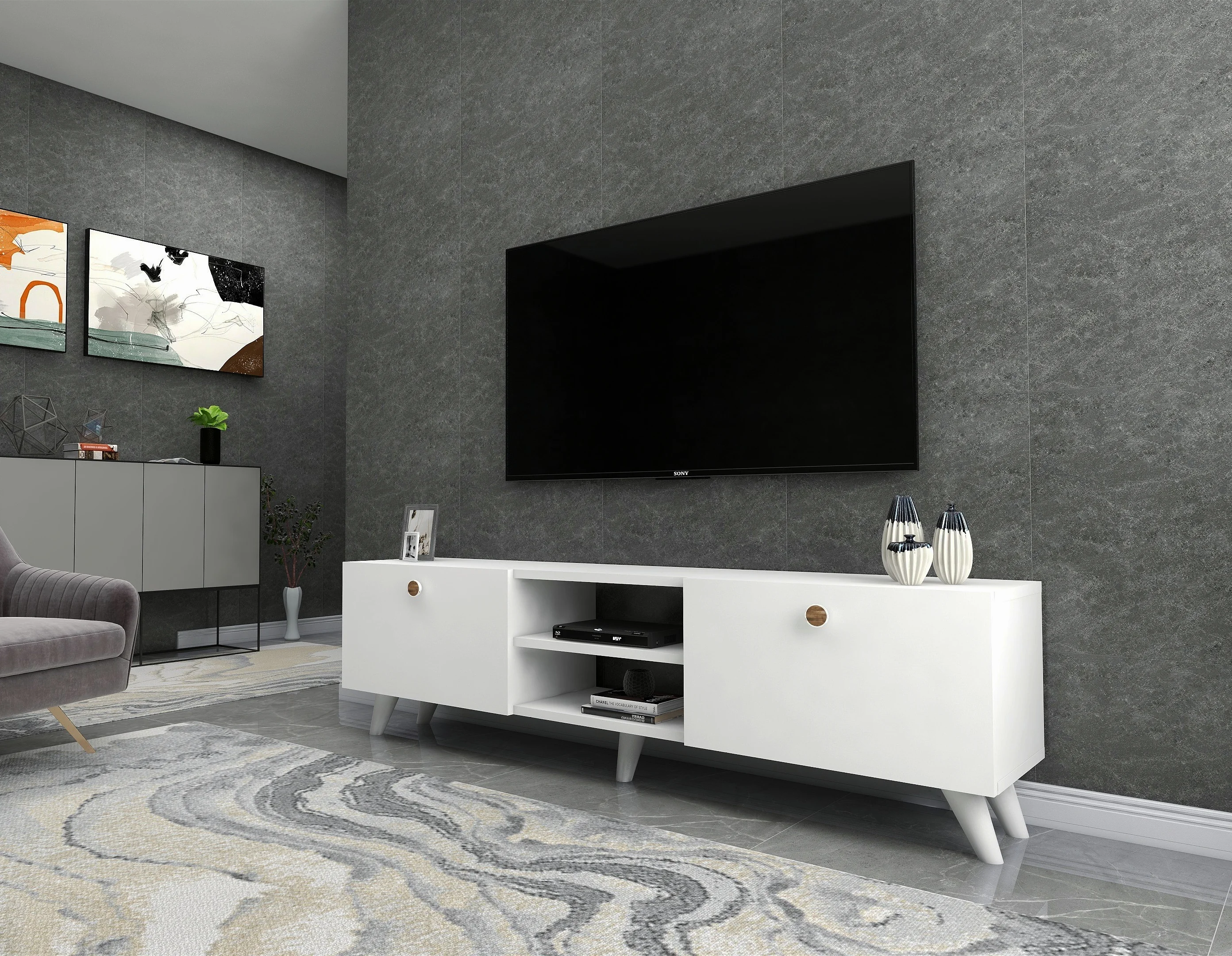 Dekorosso Veco Modern 2 Kapaklı Tv Ünitesi