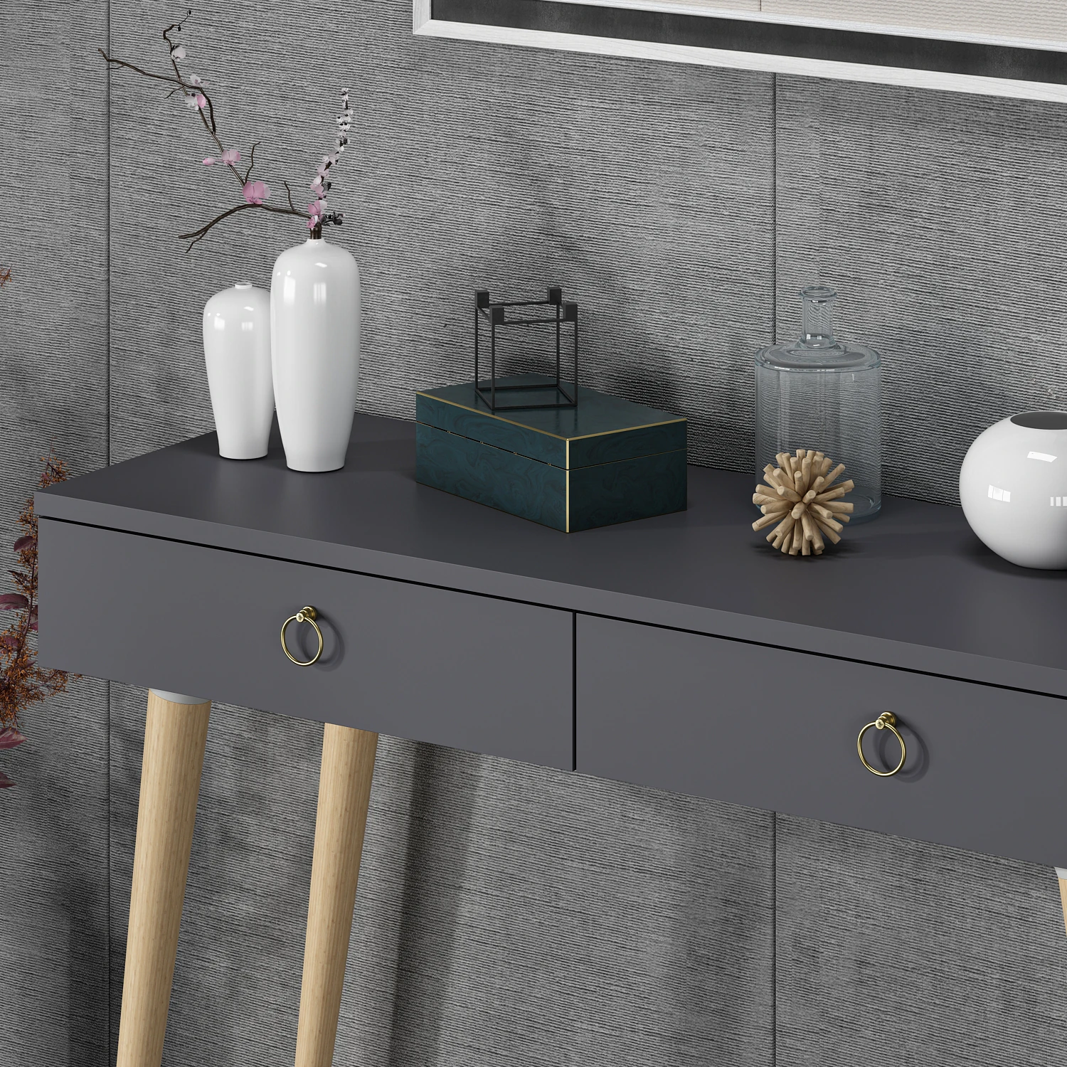 Dekorosso Arden Ahşap Ayaklı Modern Dekoratif Dresuar 100Cm