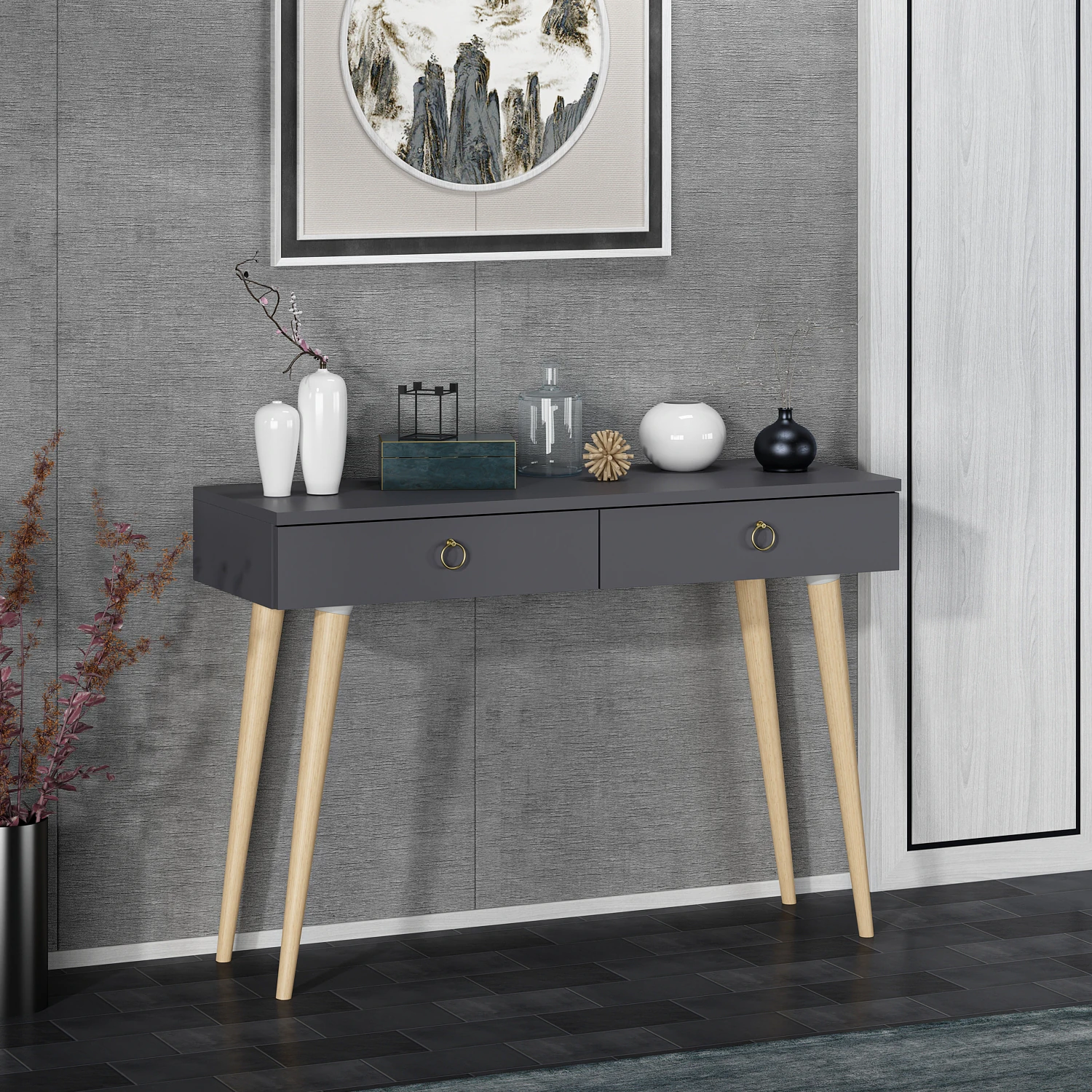 Dekorosso Arden Ahşap Ayaklı Modern Dekoratif Dresuar 100Cm