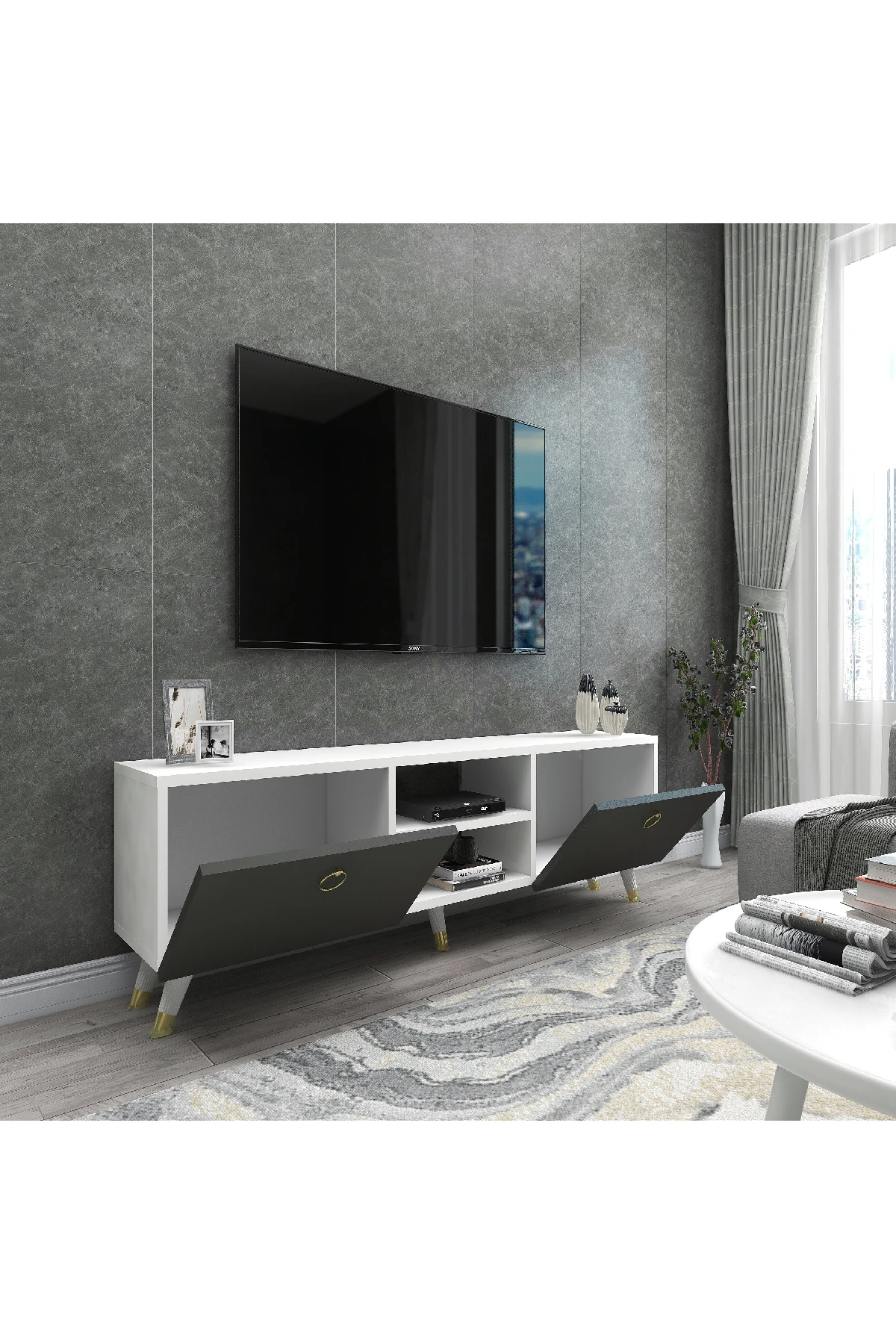 Dekorosso Veco 2 Kapaklı Modern Tv Ünitesi