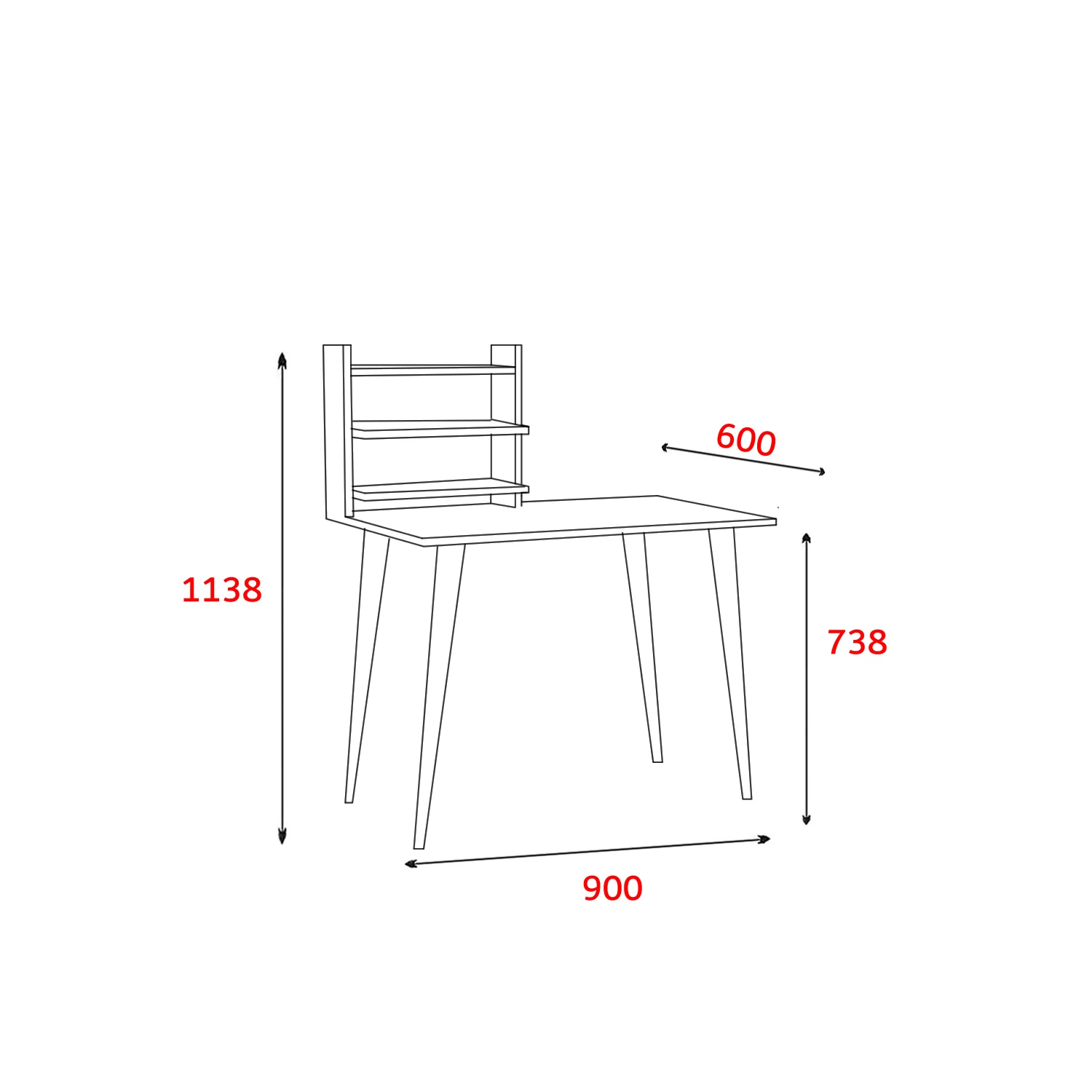 Dekorosso Pub Ahşap Ayaklı Raflı Çalışma Masası Yemek Masası