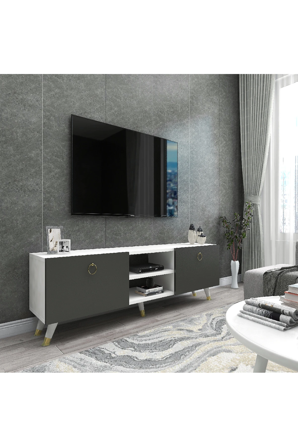 Dekorosso Veco 2 Kapaklı Modern Tv Ünitesi