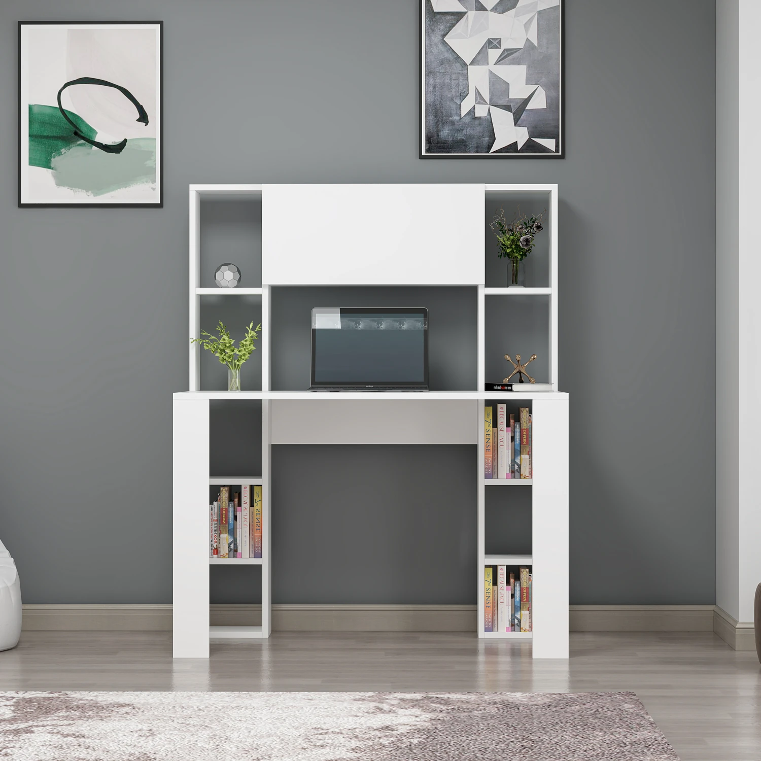 Dekorosso Vital Raflı Dolaplı Çalışma Masası