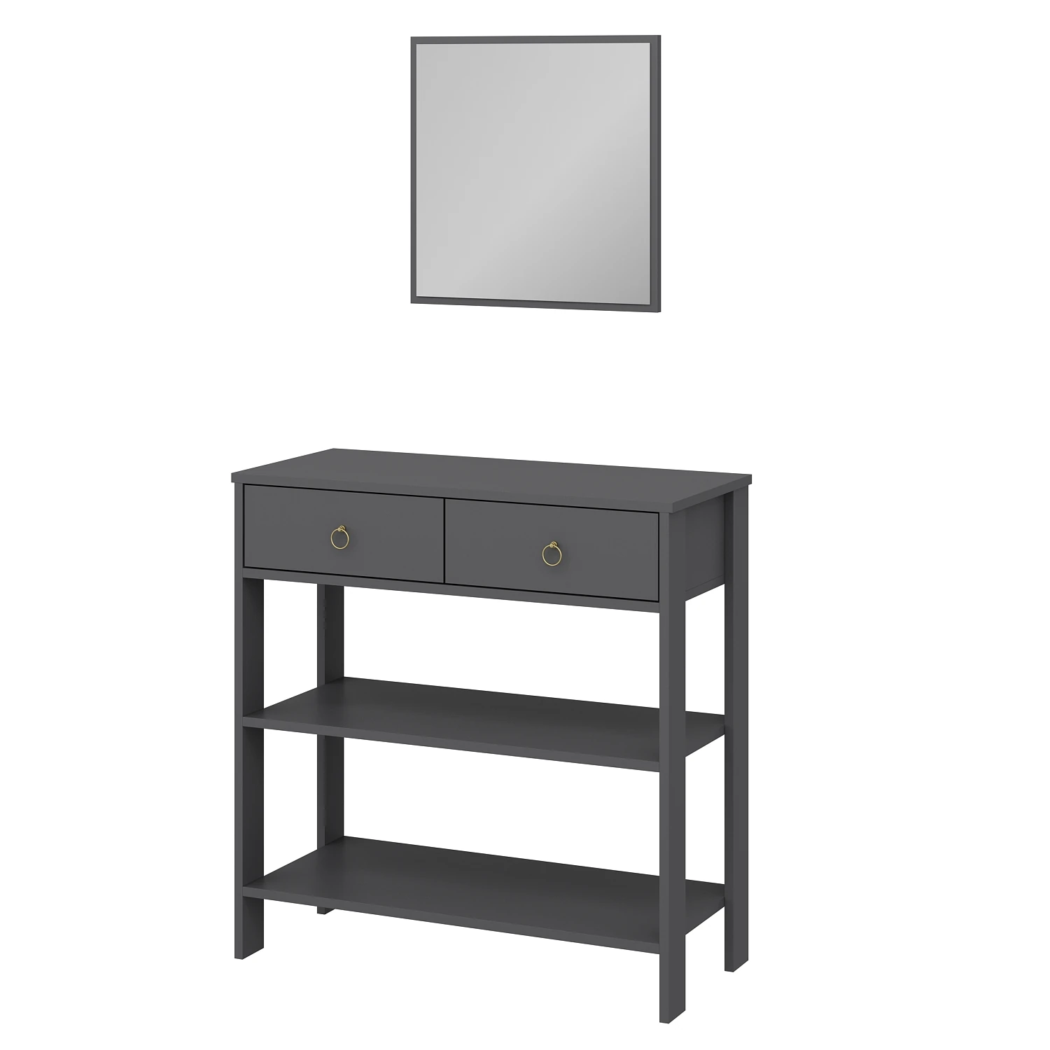 Dekorosso Luke Modern Dekoratif Aynalı 2 Çekmeceli 2 Raflı Dresuar