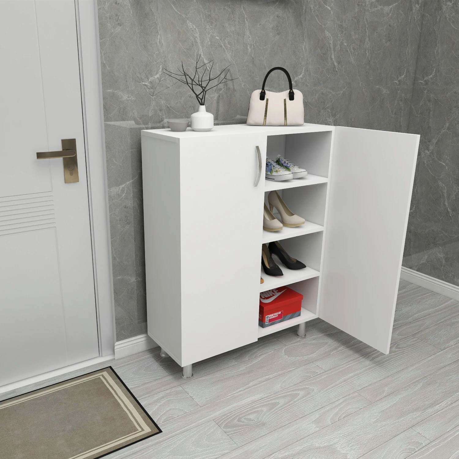 Dekorosso Just Çok Amaçlı Dolap Ayakkabılık - BEYAZ