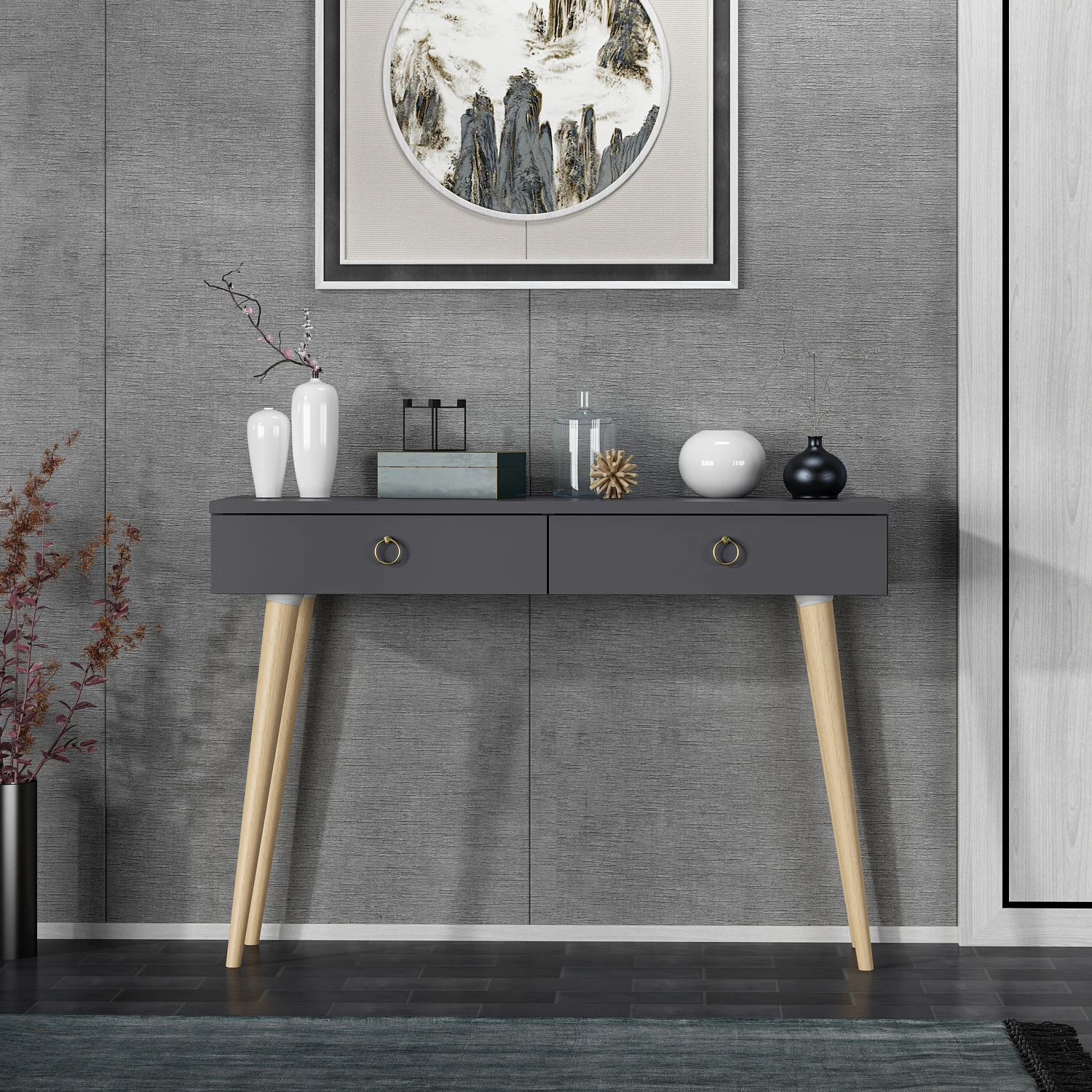 Dekorosso Arden Ahşap Ayaklı Modern Dekoratif Dresuar 100Cm