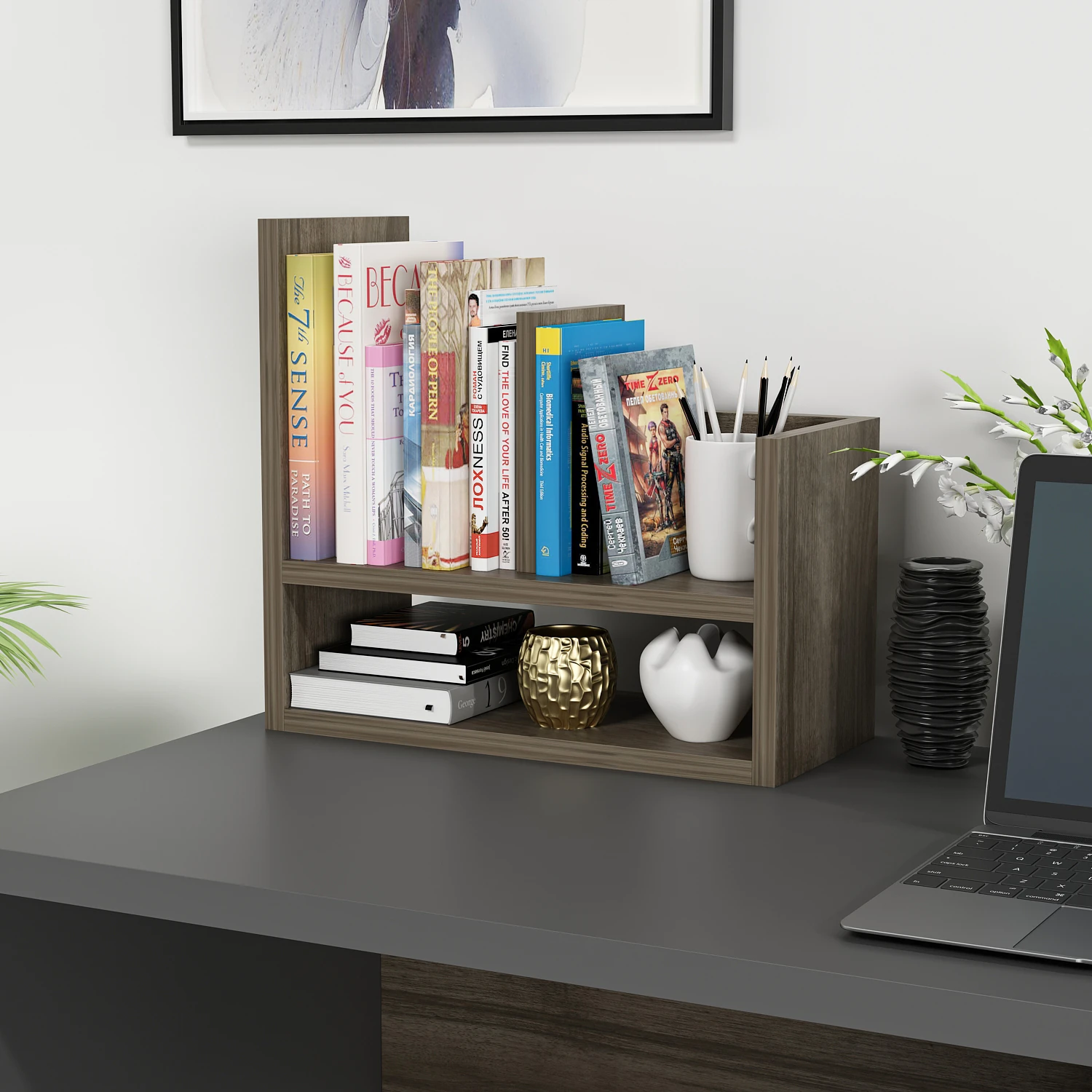 Dekorosso Crow Masaüstü Raf Organizer & Duvar Rafı & Montessori Raf - CEVİZ