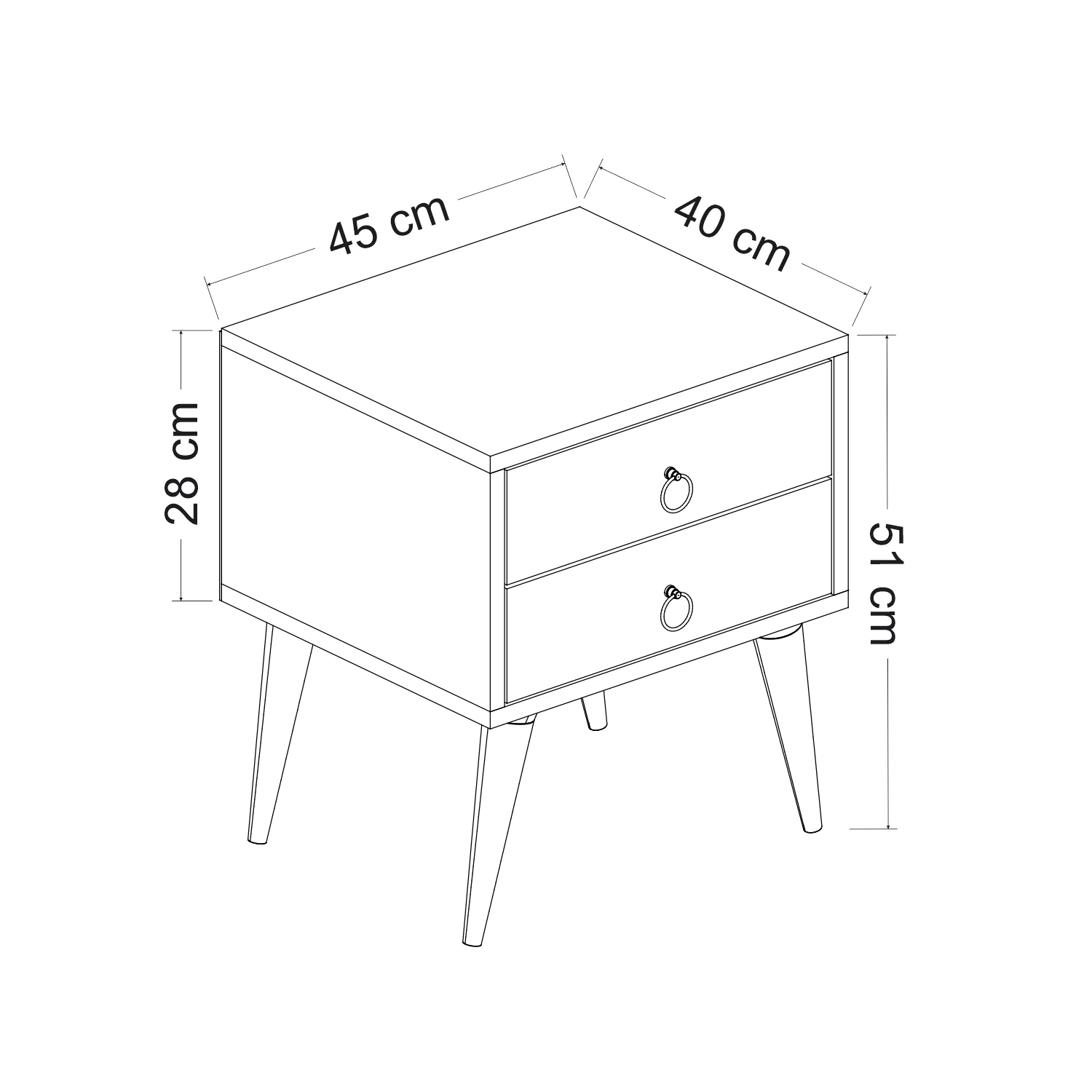 Dekorosso Merlin 2 Çekmeceli Komodin