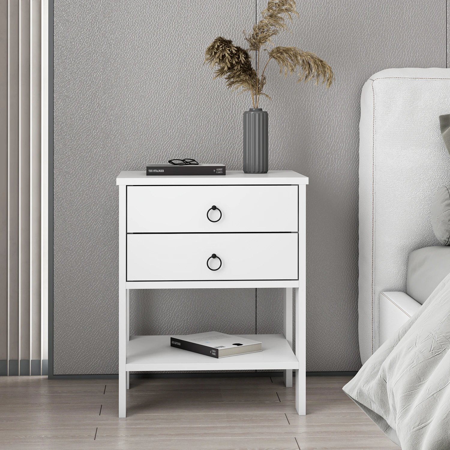 Dekorosso Zen Modern 2 Çekmeceli Komodin - BEYAZ