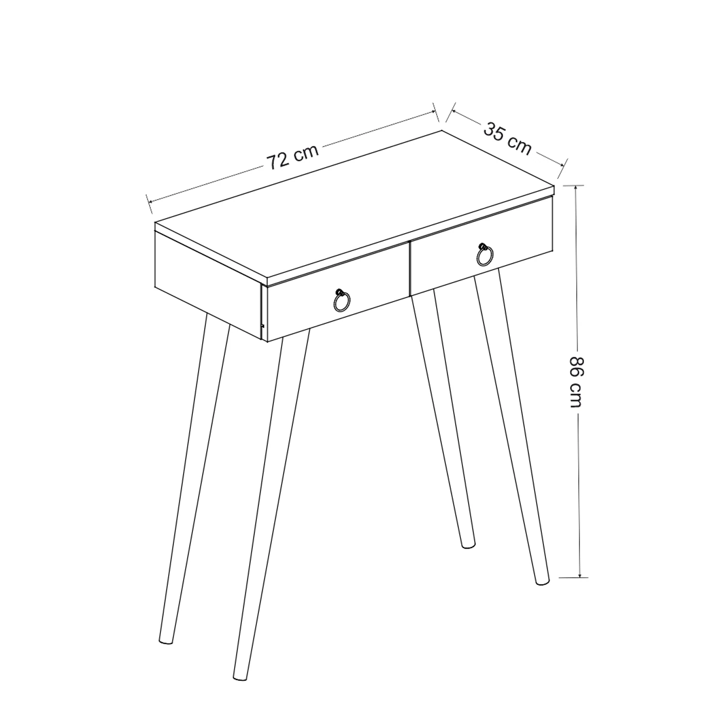 Dekorosso Arden Ahşap Ayaklı Modern Dekoratif Dresuar