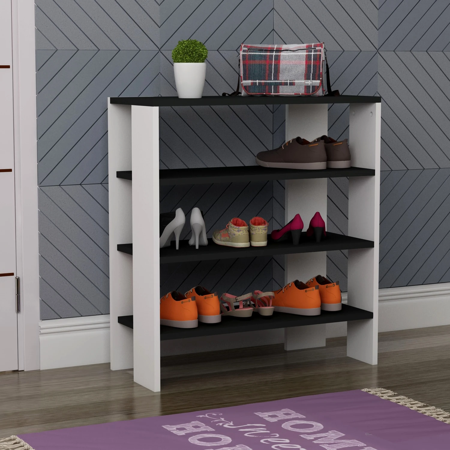 Dekorosso Team Ayakkabılık - BEYAZ-ANTRASİT