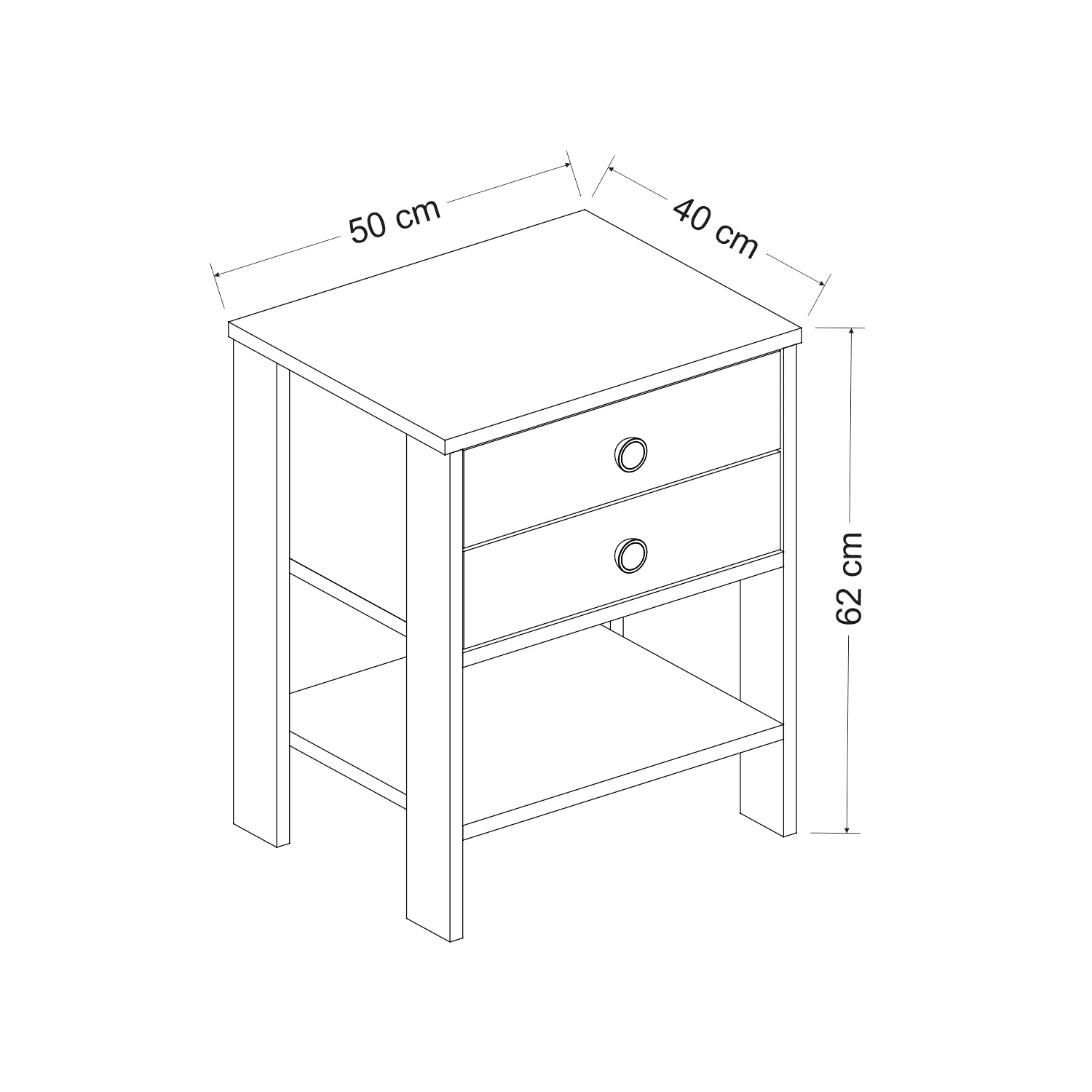 Dekorosso Zen Modern 2 Çekmeceli Komodin