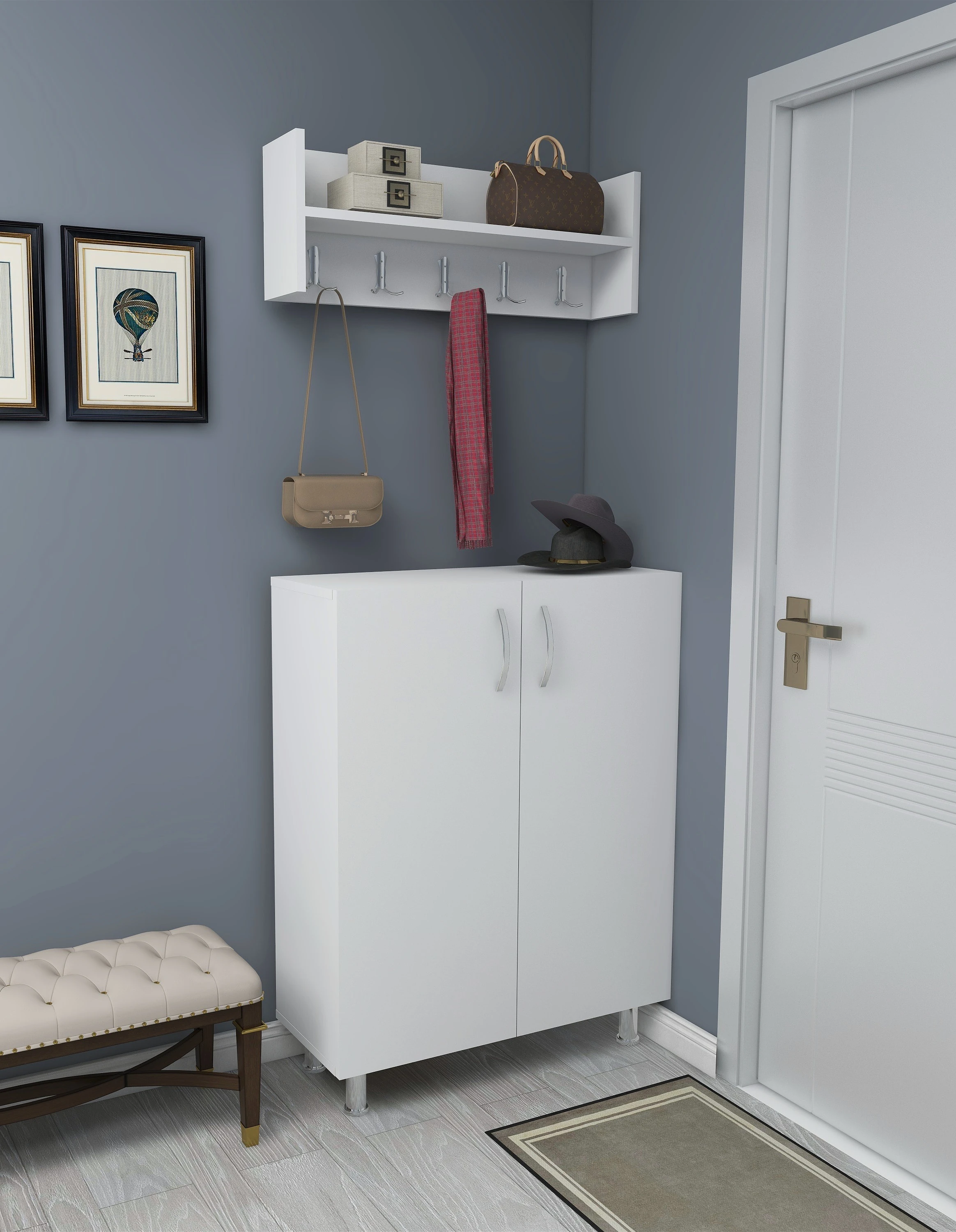 Dekorosso London Vestiyer Portmanto Ayakkabılık