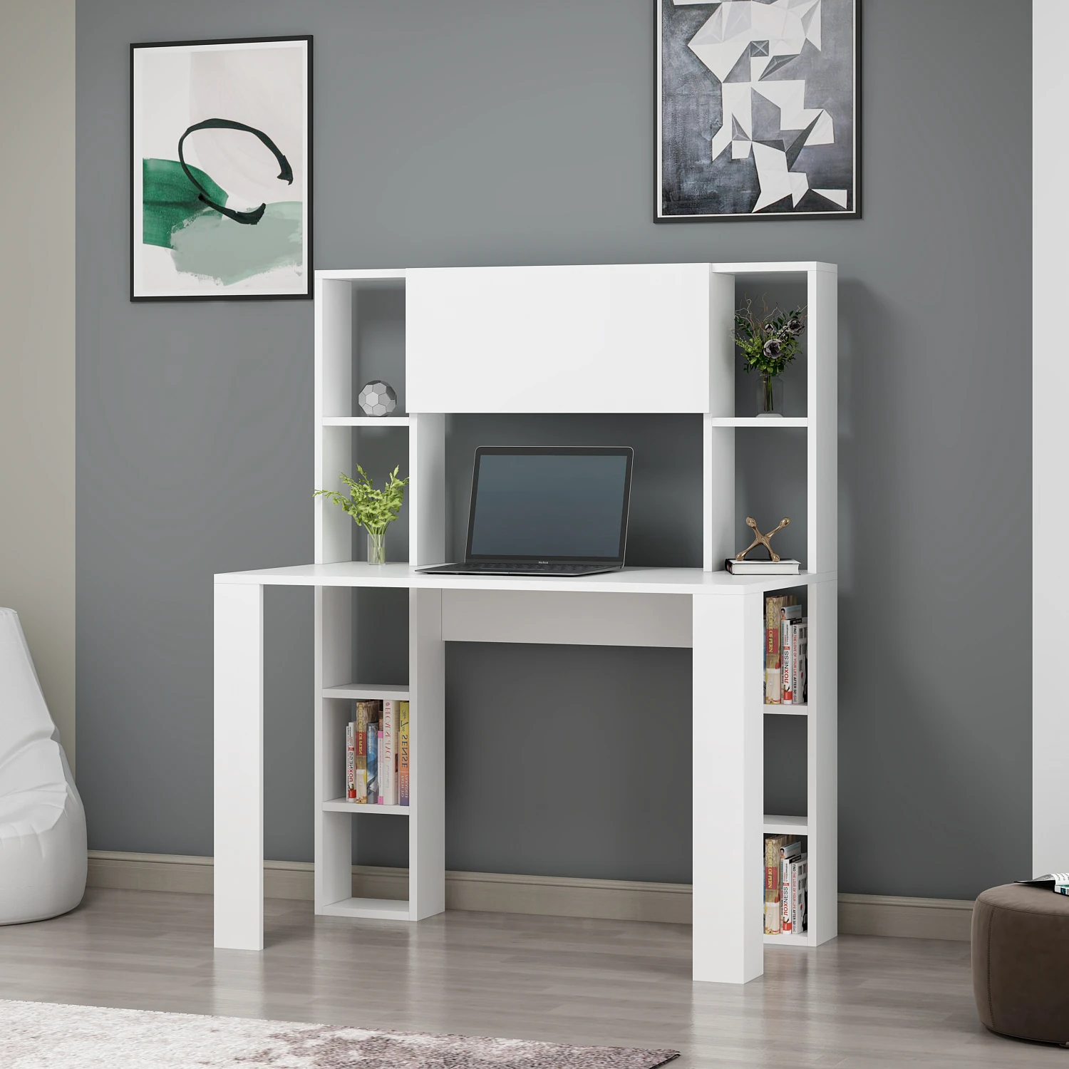 Dekorosso Vital Raflı Dolaplı Çalışma Masası