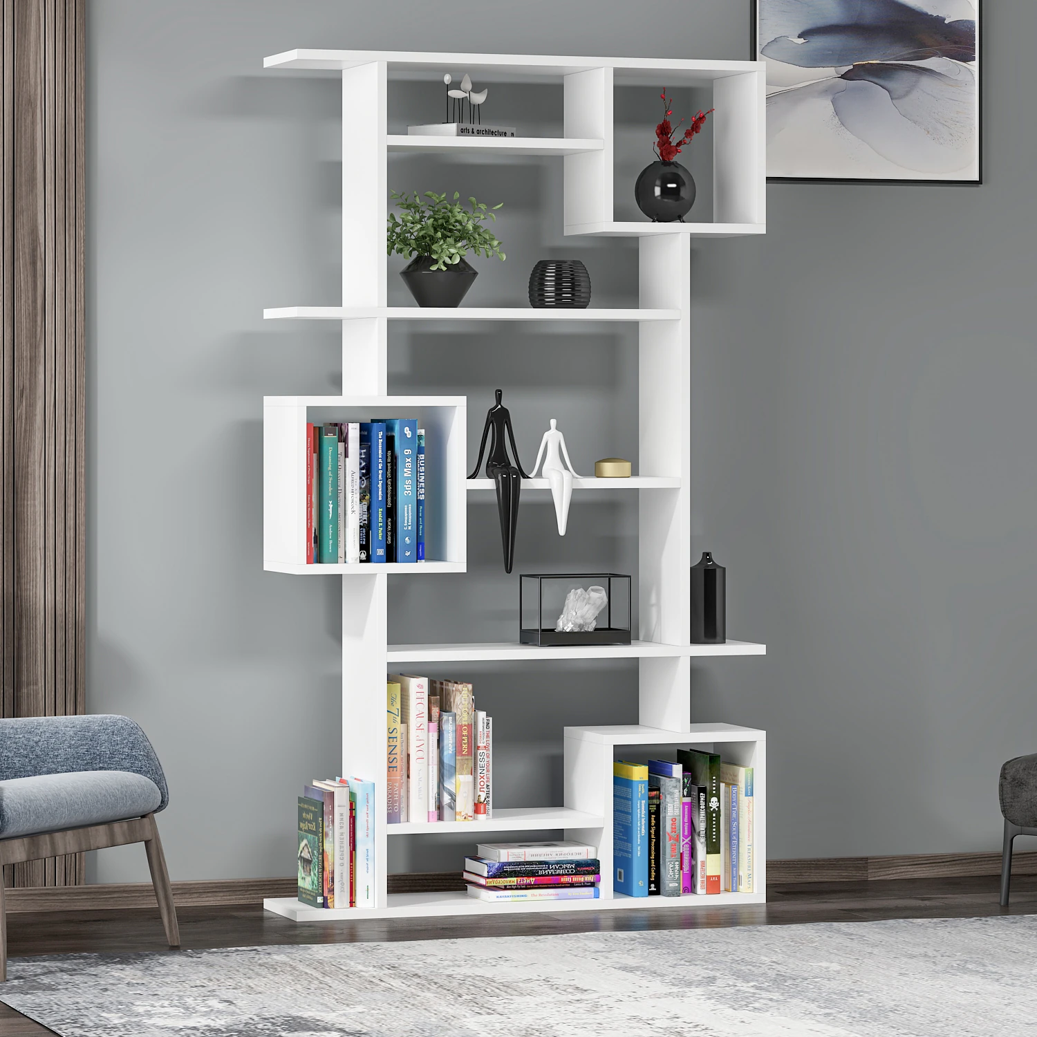 Dekorosso Lino Kitaplık - BEYAZ