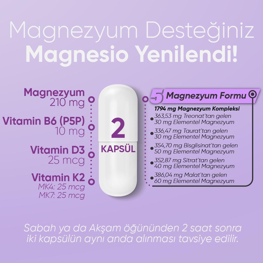 Magnesio, Magnezyum Kompleks B6 Ve D3k2 Vitamin