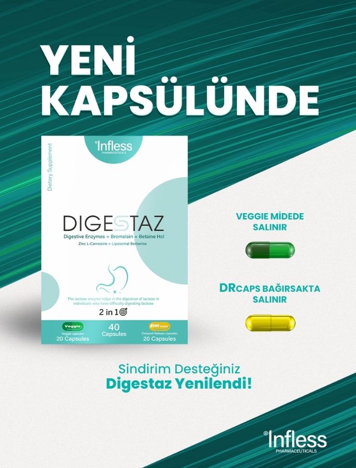 Digestaz, Sindirim Enzimleri + Bromelain +Betain HCL+ Lipozomal Berberin + Çinko L-Karnosin