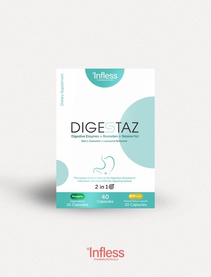 Digestaz, Sindirim Enzimleri + Bromelain +Betain HCL+ Lipozomal Berberin + Çinko L-Karnosin