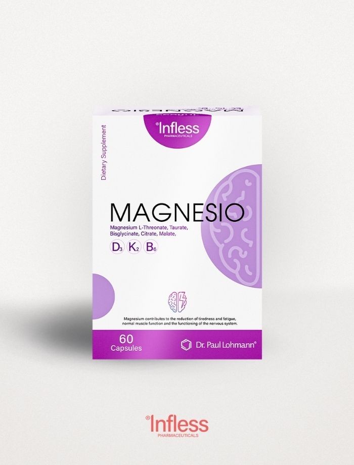 Magnesio, Magnezyum Kompleks (Taurat, Bisglisinat, Malat, Sitrat, L-Treonat) 60 Kapsül B6 İçeren Takviye Edici Gıda