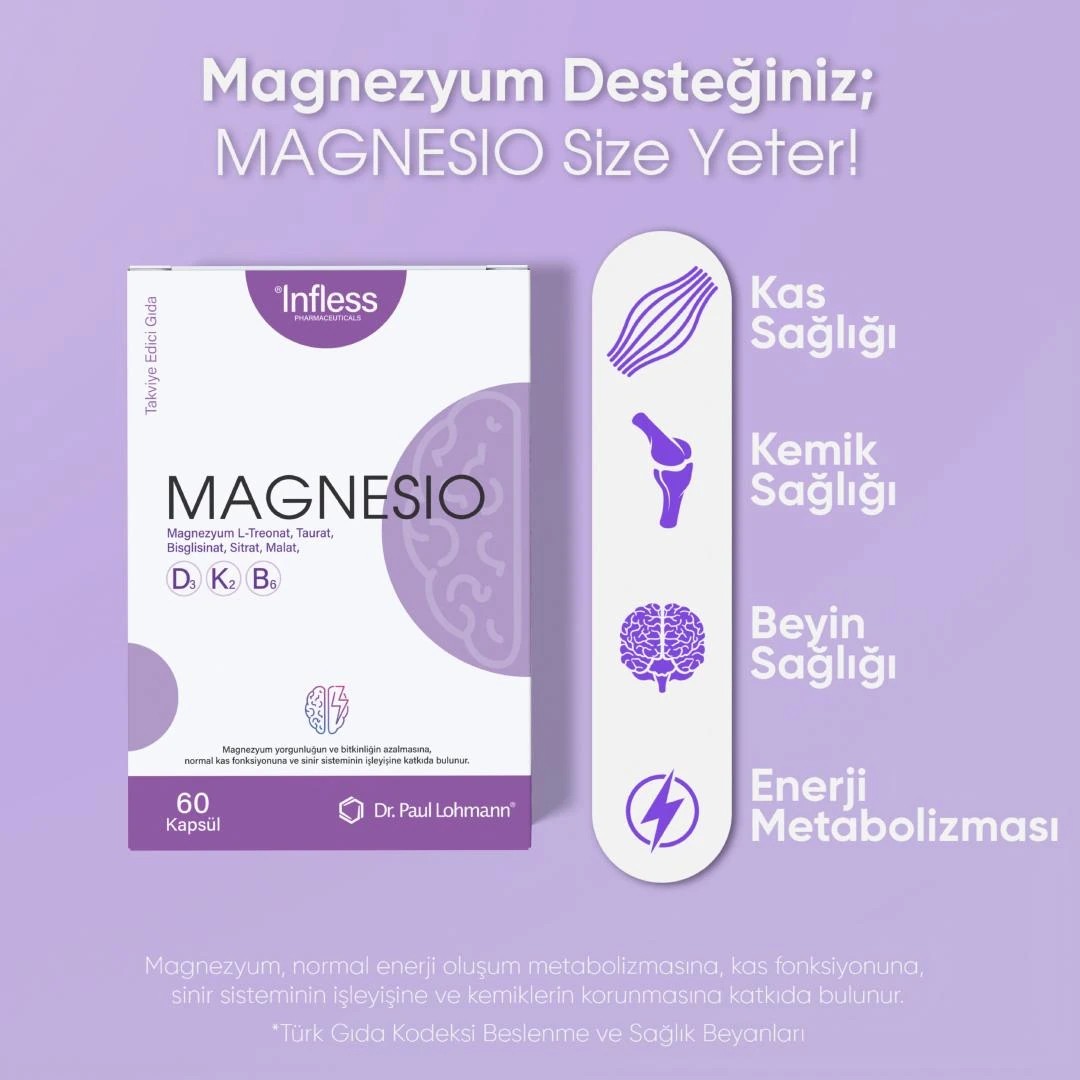 Magnesio, Magnezyum Kompleks B6 Ve D3k2 Vitamin Infless Eczanem