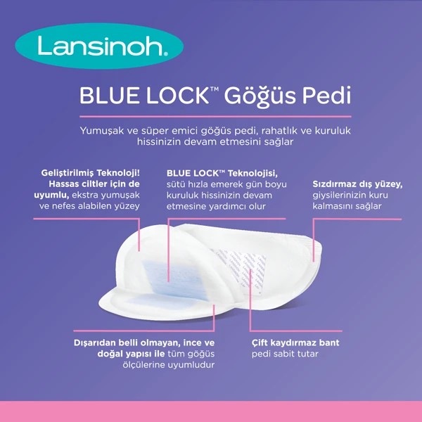 Lansinoh Blue Lock Göğüs Pedi 60lı