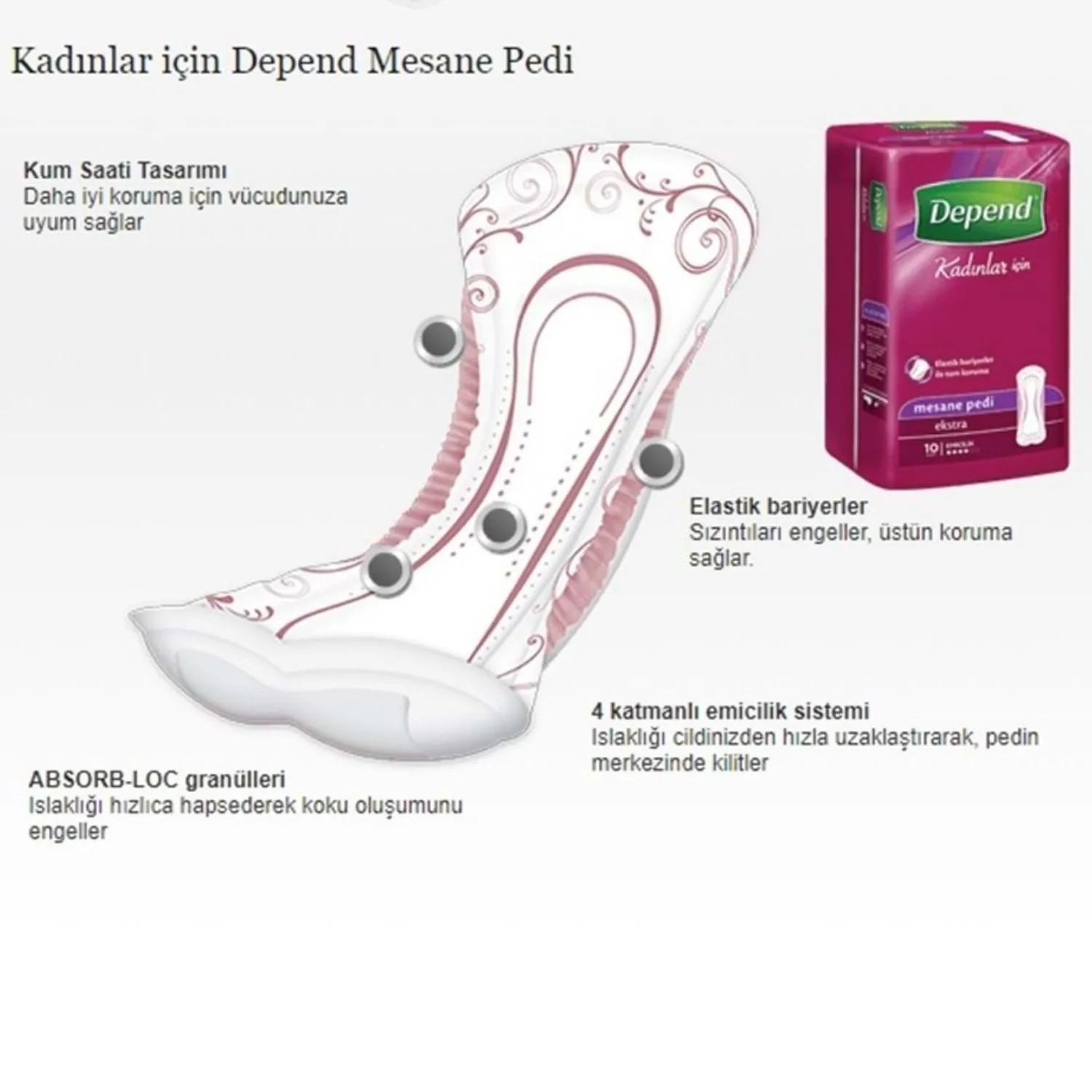 Depend Kadın Mesane Pedi 12Li Normal