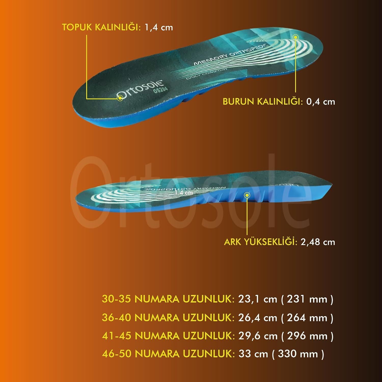 Ortosole OS204 Ortopedik Tabanlık