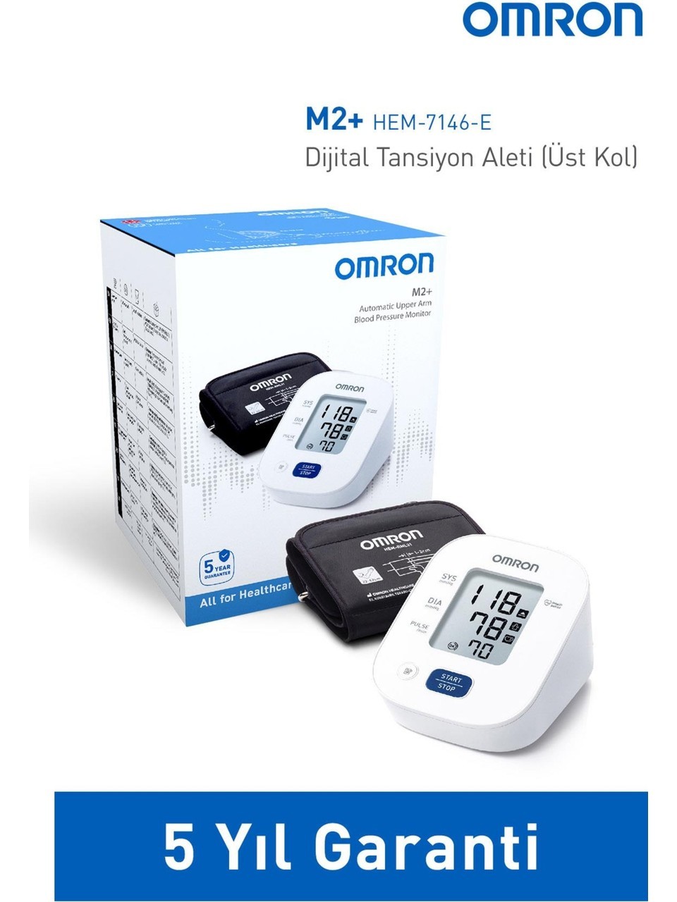 Hafızalı Üst Koldan Ölçer Dijital Tansiyon Aleti - Omron M2+ 