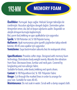 BlueGEL Taban 192MM 40-45 Numara