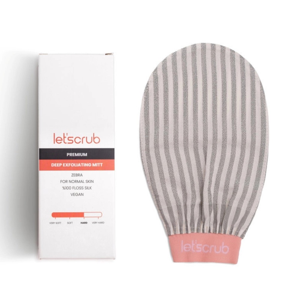 Let'scrub Premium Zebra Gri Banyo Kesesi