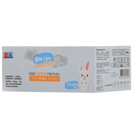 Bm Care Sensitive Islak Havlu 12X60Lı