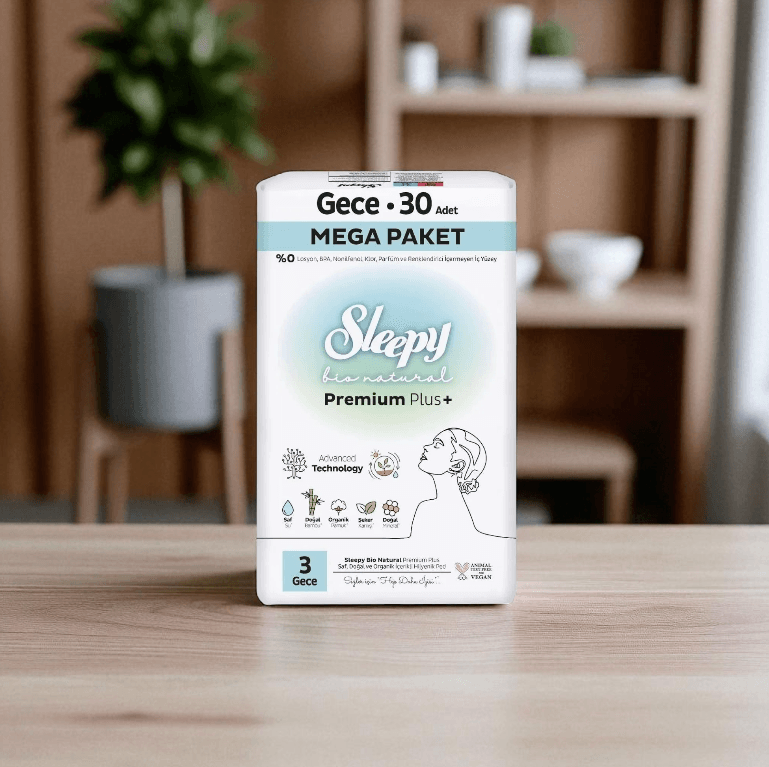Sleepy Bio Natural Hijyenik Ped Gece Mega Paket 30 Adet