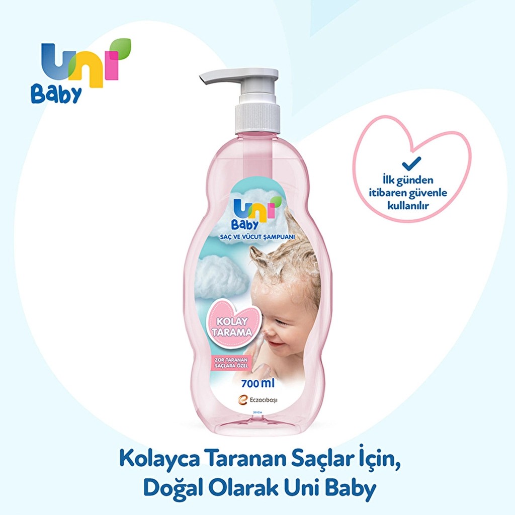 Uni Baby Kolay Tarama Saç ve Vücut Şampuanı 700 ml