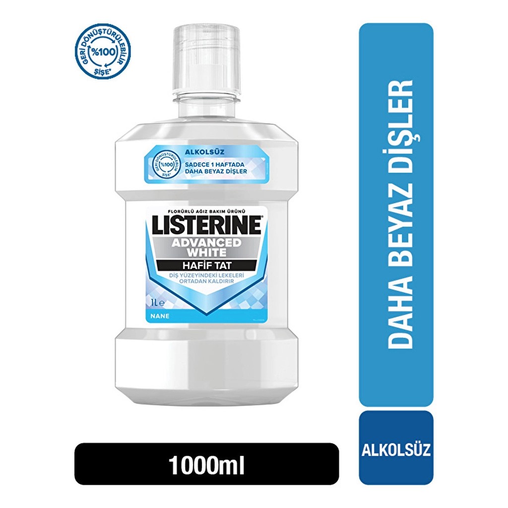 Listerine Advanced White Hafif Tat Ağız Gargarası 1000 ml