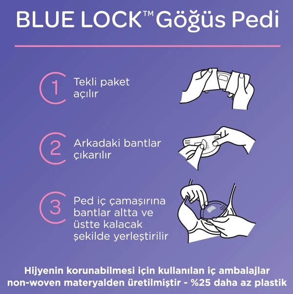Lansinoh Blue Lock Göğüs Pedi 60lı