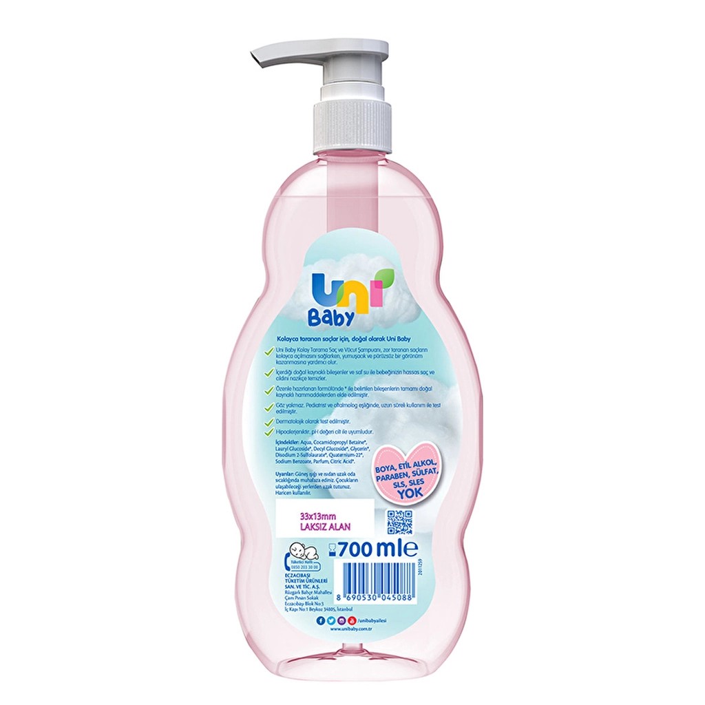 Uni Baby Kolay Tarama Saç ve Vücut Şampuanı 700 ml