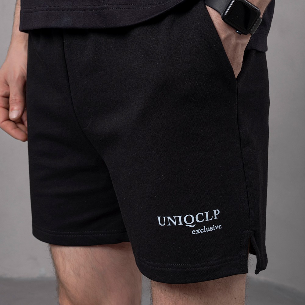 BASKILI SHORT - siyah