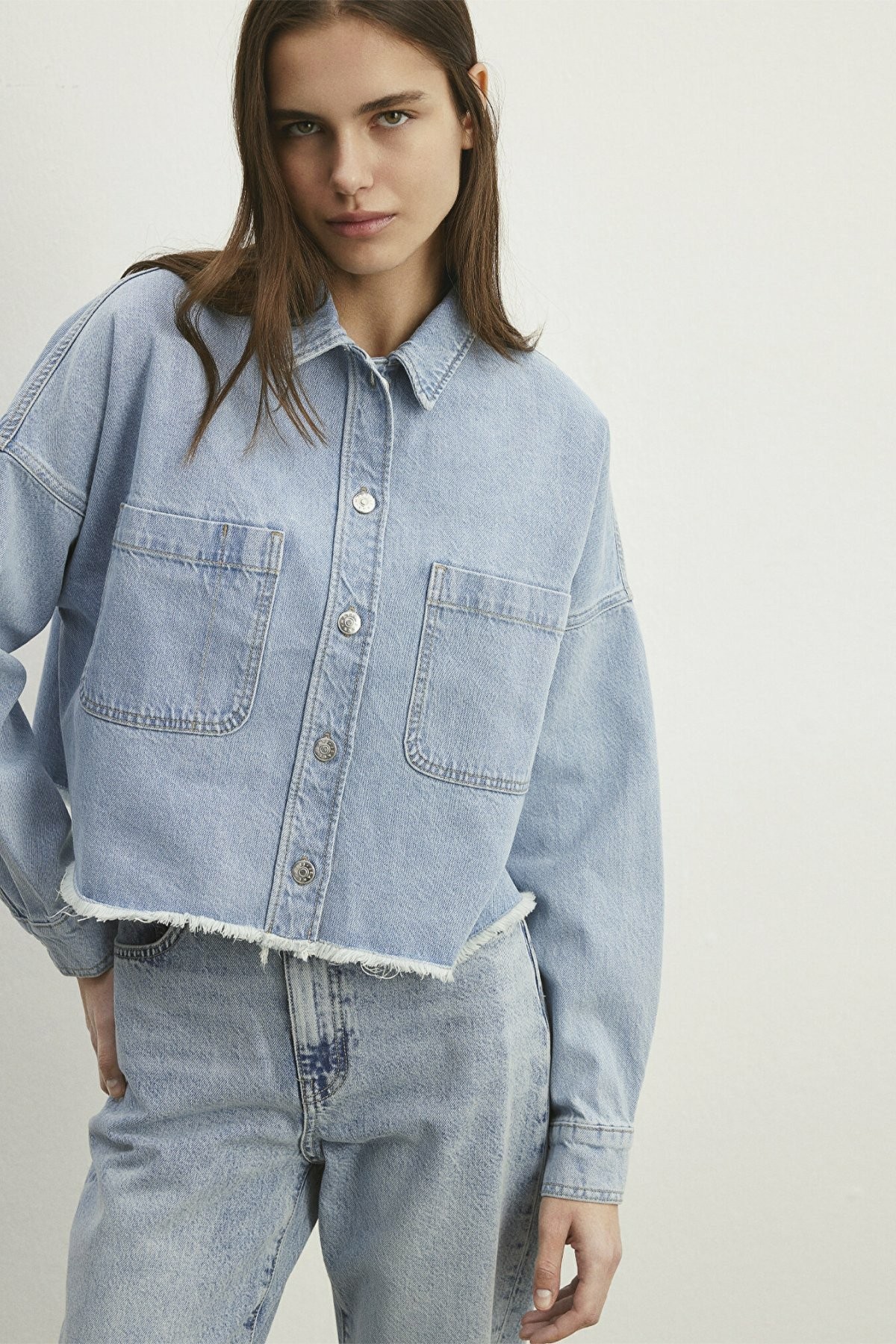 Mavi Vıvı Light Blue 90\'s Kadın Jean Gömlek 1210244-86442 - MAVİ