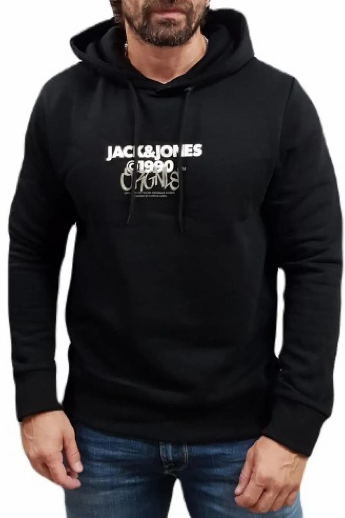 Jack Jones Bushwıck Kapüşonlu Erkek Sweat 12266946 - SİYAH