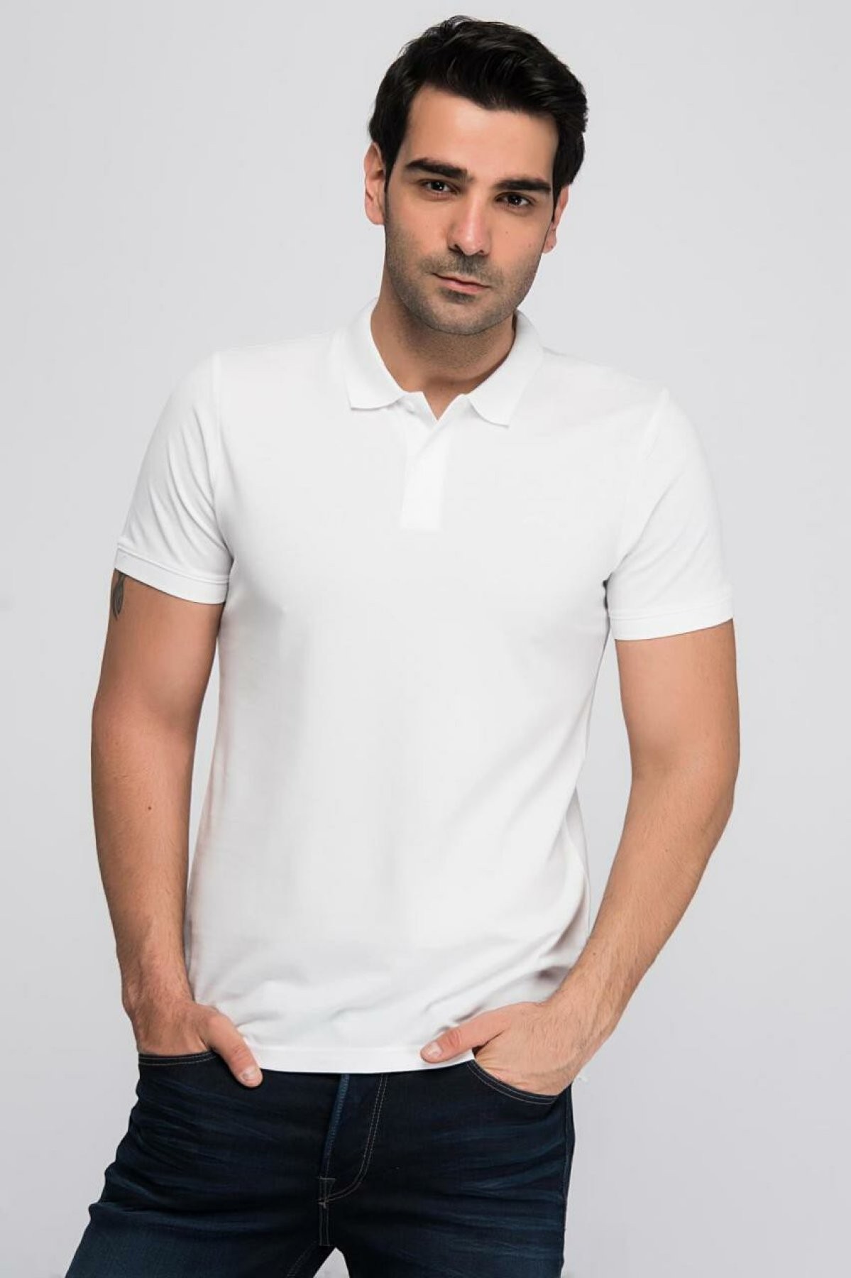 Jack Jones Basıc Polo Erkek T-shırt 12136516 - BEYAZ