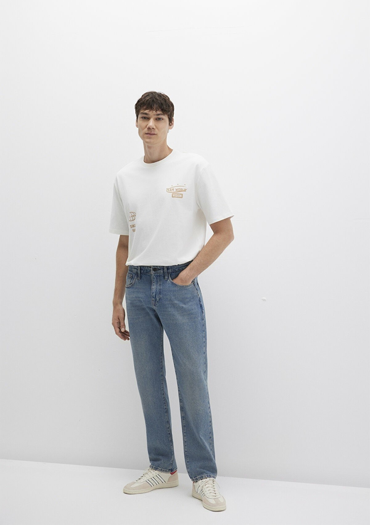 Mavi Lisbon Street Puslu Açık Mavi Loose Normal Bel Düz Paça Erkek Jean Pantolon 0010039-90630 - MAVİ