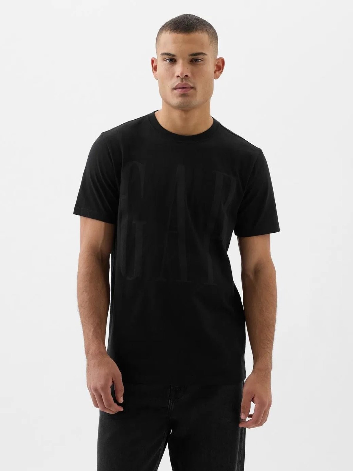 Gap V-Everyday Soft Corp Logo Erkek Tişört 866774000 - SİYAH