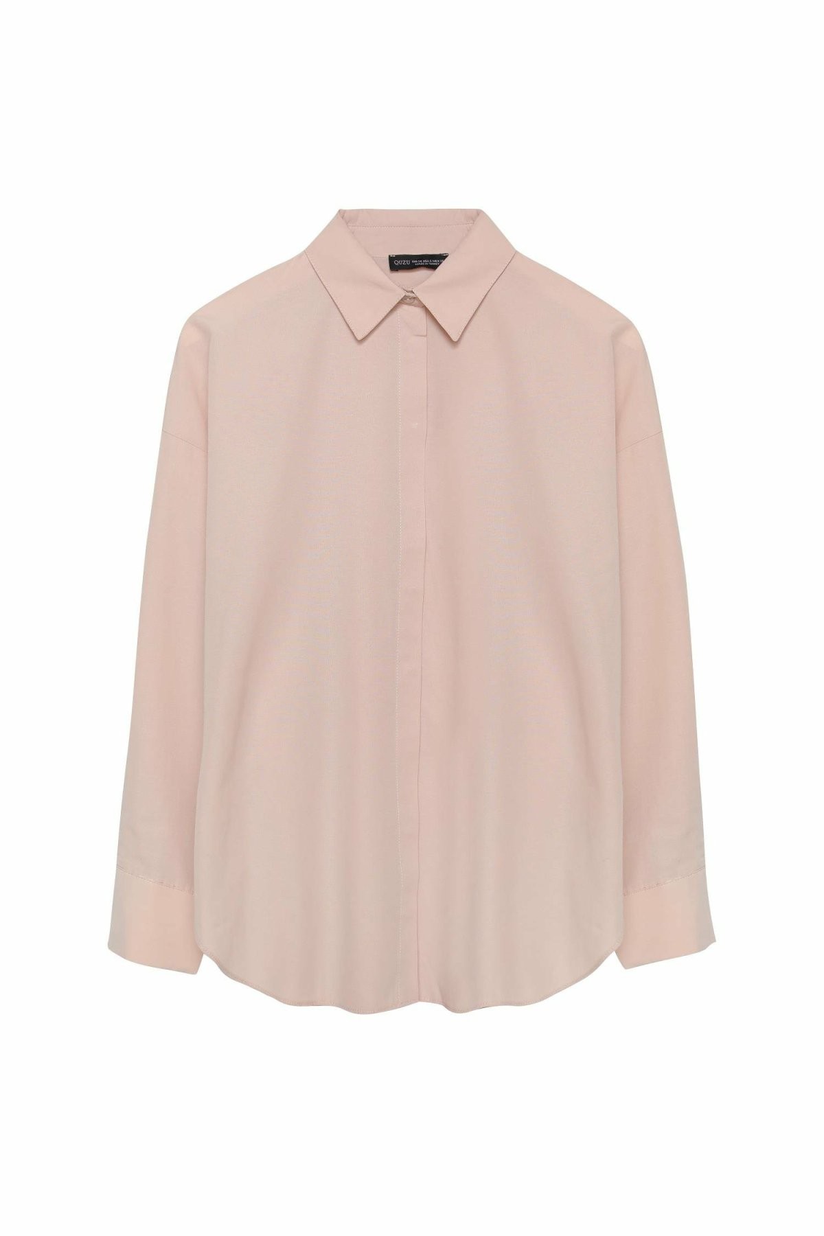 Quzu Oversize Kadın Gömlek 22Y11478 - TAŞ