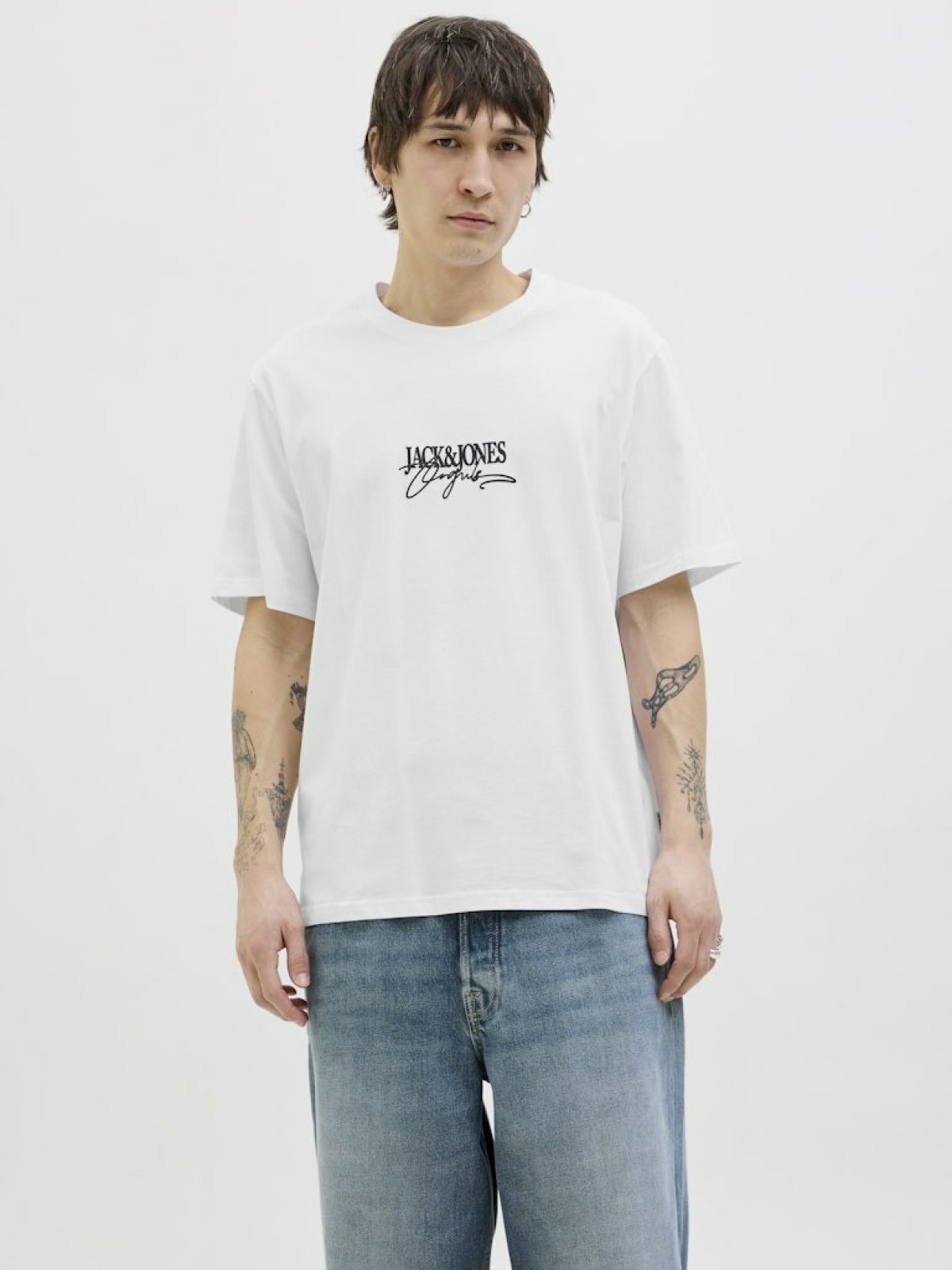 Jack Jones Almerıa Brandıng Regular Fit Erkek Tişört 12276784 - BEYAZ