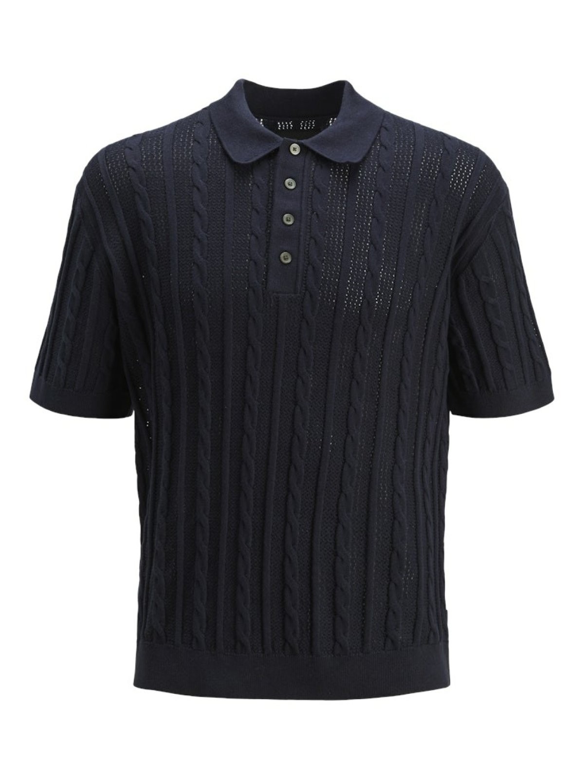 Jack Jones Lamason Knıt Oversize Fit Triko Polo Yaka Erkek Tişört 12277518 - LACİVERT