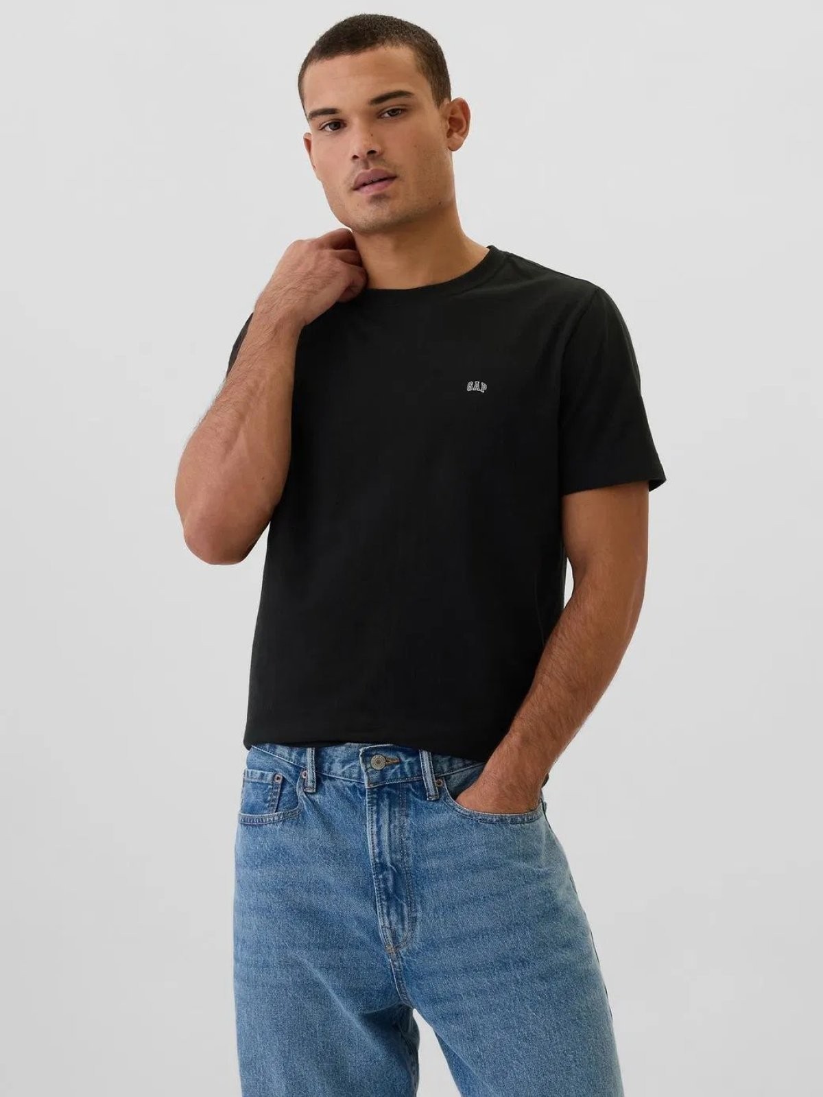 Gap V-Frch Everyday Soft Mıcro Logo Erkek Tişört 502022002 - SİYAH